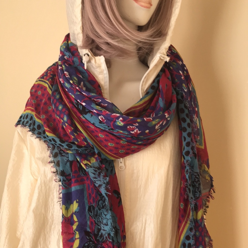 Blue Pacific Cashmere Silk Scarf